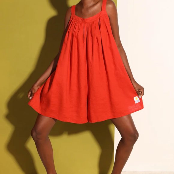 LF MARKEY: BASIC LINEN ROMPER - Picture 1 of 5